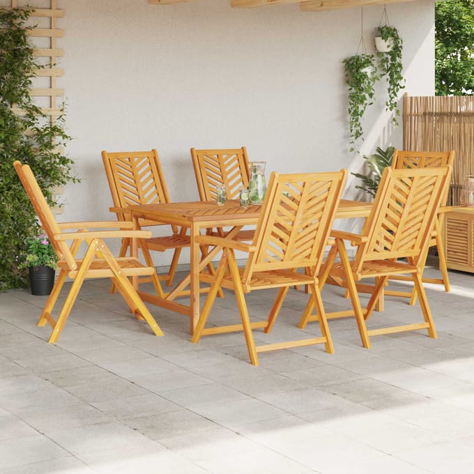vidaXL - Tuinstoel - 6 - st - Bruin - Massief - Acacia - Hout