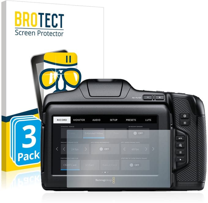 Screenprotector 3 Stuks voor Pocket Cinema Camera 6K Pro / G2 Beschermglas transparant