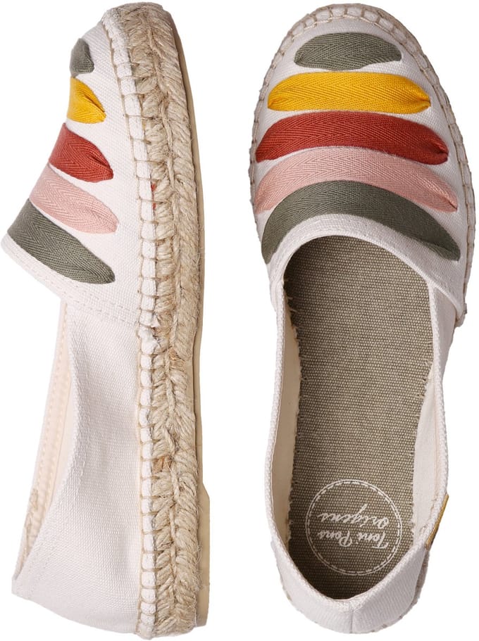 Platte espadrilles voor dames met linten | ROSE-CM