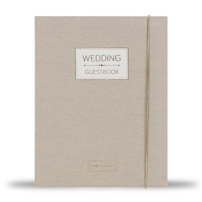 Pimpelmees wedding guestbook - Luxe edition linnen - warm nude