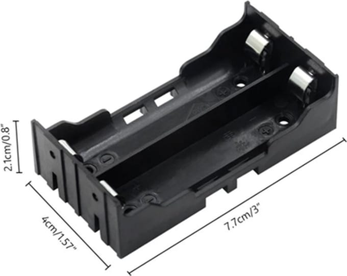 Batterijhouder 3.7V 2x 18650 voor PCB montage
