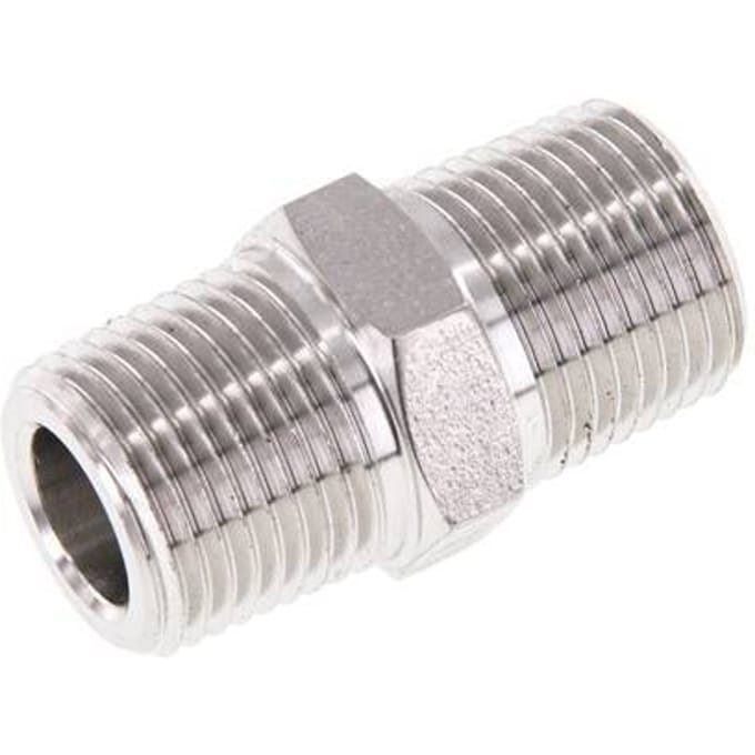 3/8'' NPT RVS Borstnippel 210 Bar - Hydrauliek - FL2S-M-ST-038N