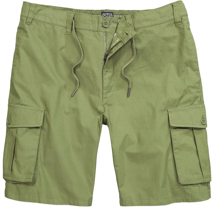 STHUGE - Heren - Cargo-bermuda loose fit ribstop elastische tailleband - Khakigrønn - Maat 70