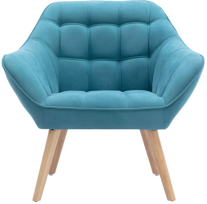 Vente-unique Tweezitsbank en fauteuil CASERTA - Stof - Blauw