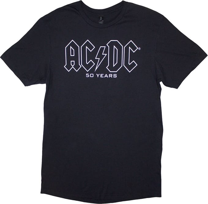 AC/DC - History Logo Heren T-shirt - M - Zwart
