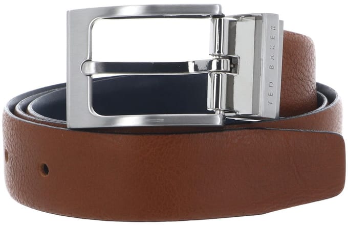 Ted Baker riem Karmer Reversible Leather Belt W85 Tan bruine donkerblauw