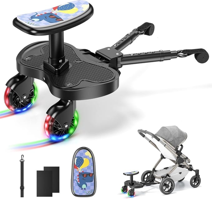 Kinderwagen met LED-wielen en Voetsteun 2-6 Jaar