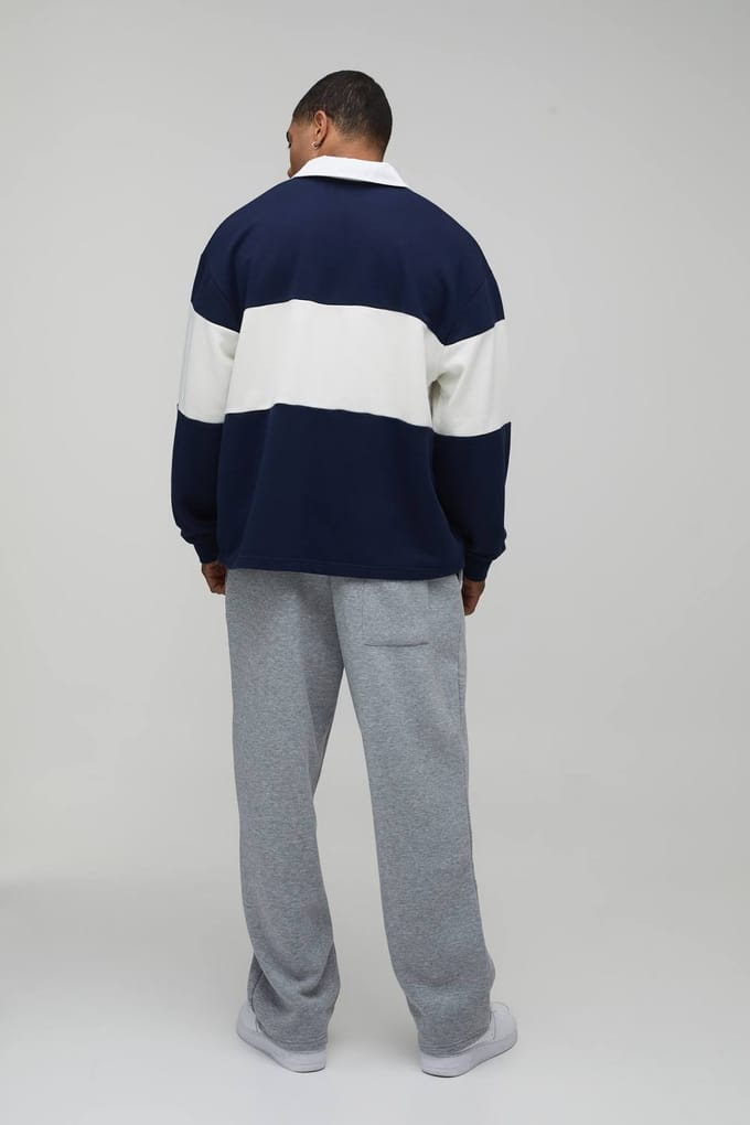 Baggy BM Scroll Barrel Fit Joggers | Grey Marl | Size Medium