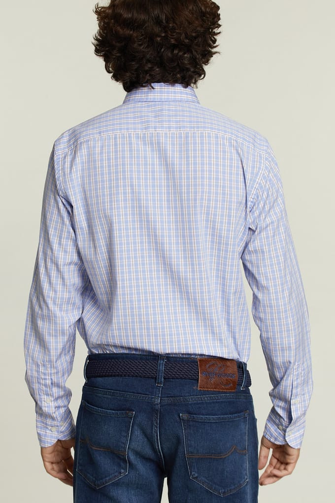 River Woods Custom Fit Checked Shirt Multi Maat: S | Casual Overhemden Outlet | Heren