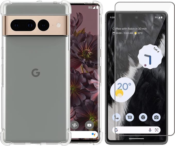 Hoesje geschikt voor Google Pixel 7 Pro - Screenprotector Glas - Shockproof Transparant