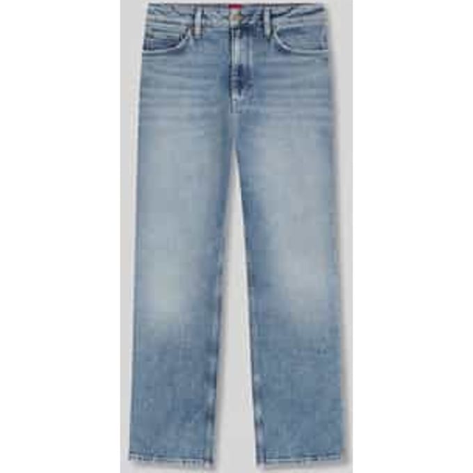 Straight fit jeans van katoenmix