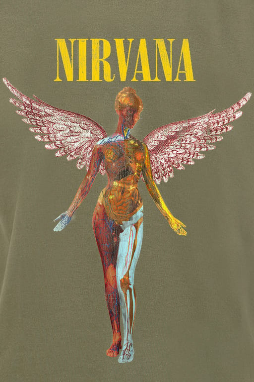 Nirvana T-shirt - Angel - S tot 3XL - voor Mannen - groen