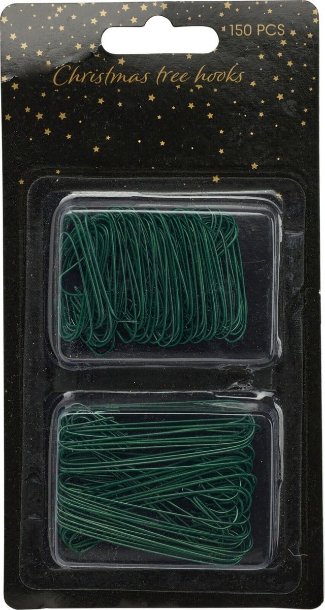 Christmas Decoration kerstbalhaakjes - 150x - groen - 3,5 en 6 cm