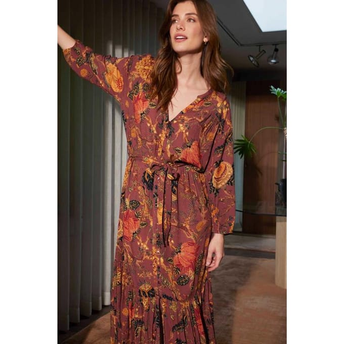 Dress Vidal Red Woodland print