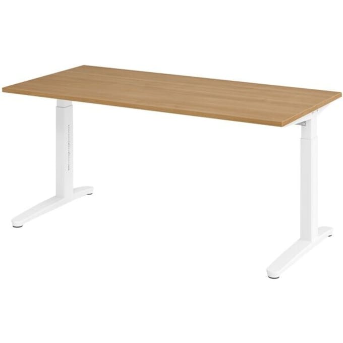 Bureau in hoogte verstelbaar (handmatig) »Alicante« 160 cm onderstel wit slede w