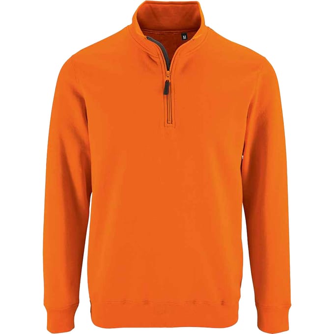 SOLS Heren Stan Zip Staande Kraag Trui (Oranje)