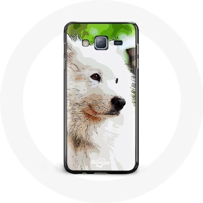 Coque - MANIACASE - Samsung Galaxy J5 - Chien Samoyède - Souple - Mixte blanc