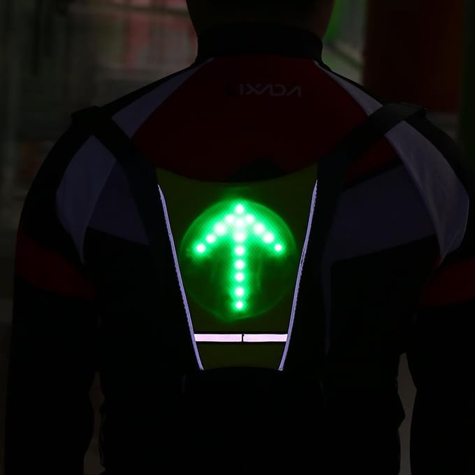 Knipperlicht Draadloze Afstandsbediening voor Reflecterend Vest Rugzak voor Fietsen Hardlopen Wandelen Joggen grijs