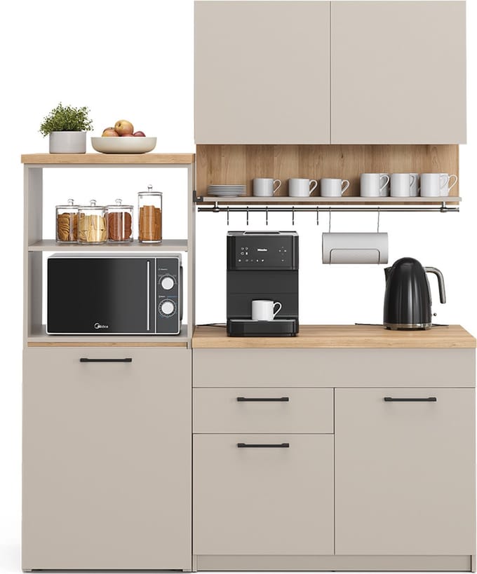 Vicco Egbert Eenpersoonskeuken – 160 cm met uitschuifbare tafel Grijs