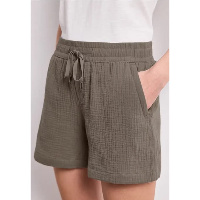 Mid Waist shorts van neteldoek