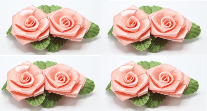4 haar bloemen clicks 2 roosjes op click roze
