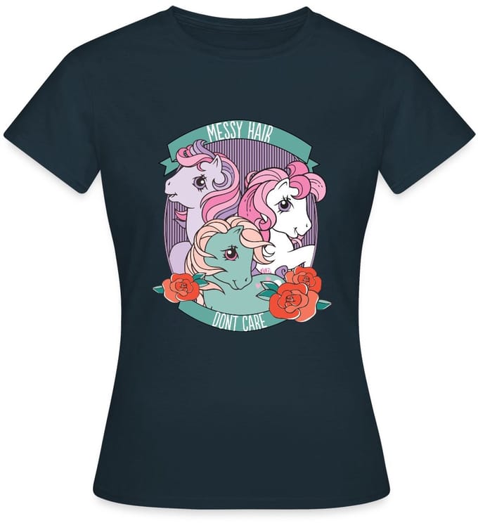 My Little Pony Retro Messy Hair Don't Care Statement T-Shirt Dames