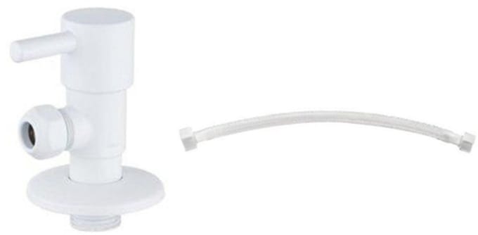 FugaFlow Eccelente Acces Hoekstopkraan Met Flexibele Slang - 30cm slang - 1/2"x3/8" - mat wit