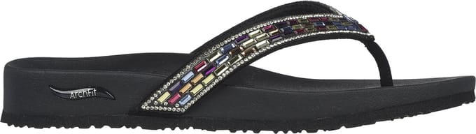 Skechers Arch Fit Meditation -Glam Gal - Dames Slippers - Zwart