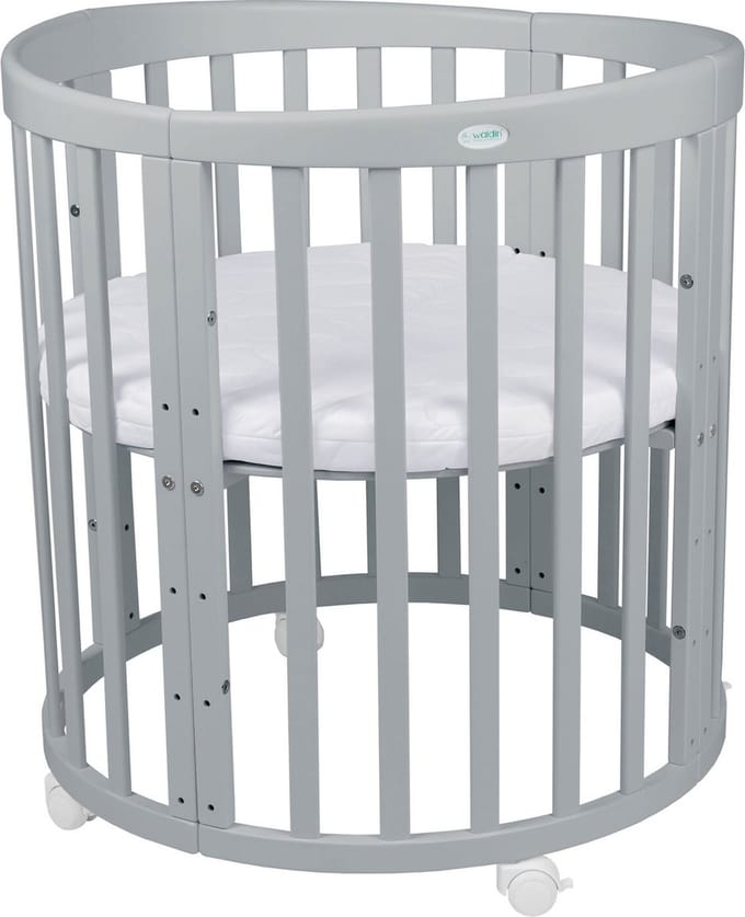 Multifunctioneel OVAAL 7 in 1 Babybed / peuterbed incl. matras - Grijs
