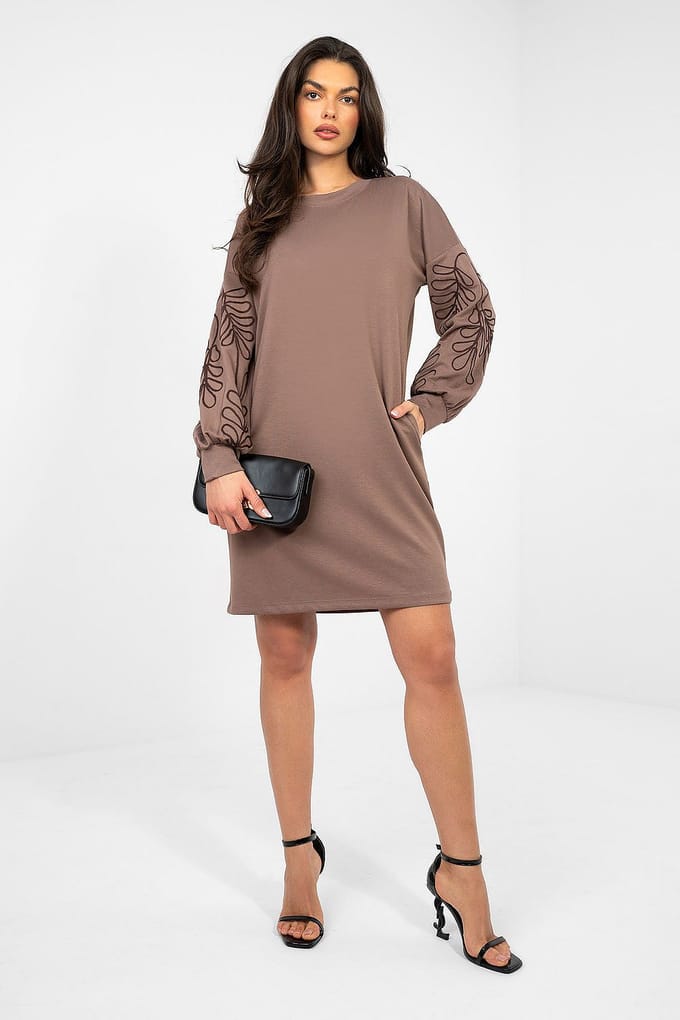 Elara Sleeve Dress - Braun / S/M