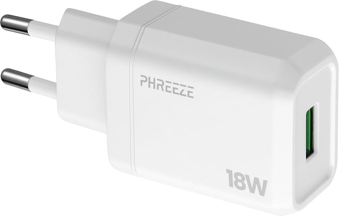 Usb adapter 18w - quick charge (5v/3a) Usb stekker - Oplader - Wit - Phreeze