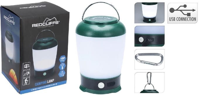 Kampeerlamp - Kampeerlamp ABS 13x9x9 cm USB-oplaadbaar groen