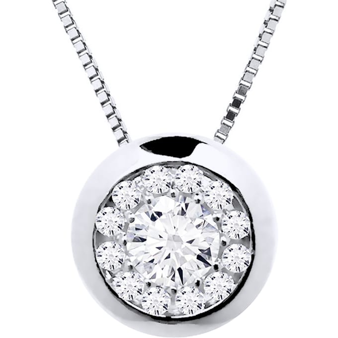 Collar Diamonds 0,25 Cts Serti Illusion 18K wit