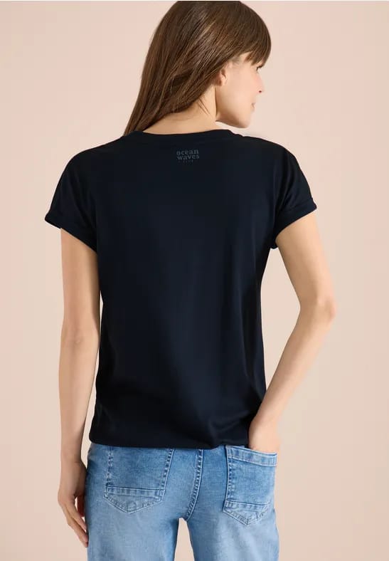 Shirt met gespleten hals in tuniekstijl