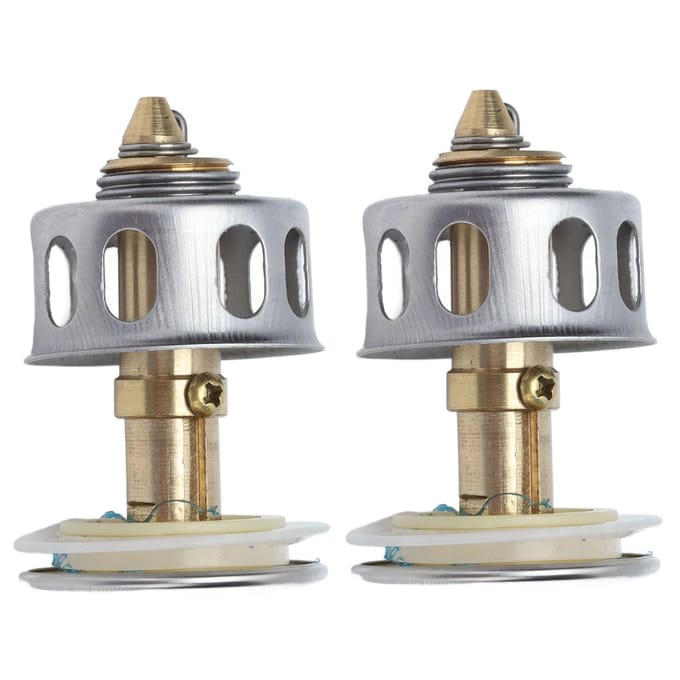 2 Pièces Push Bounce Core Bouchon d'Évier Universel à Poussoir Filtre de Drain Pop-Up pour Salle de Bain gray