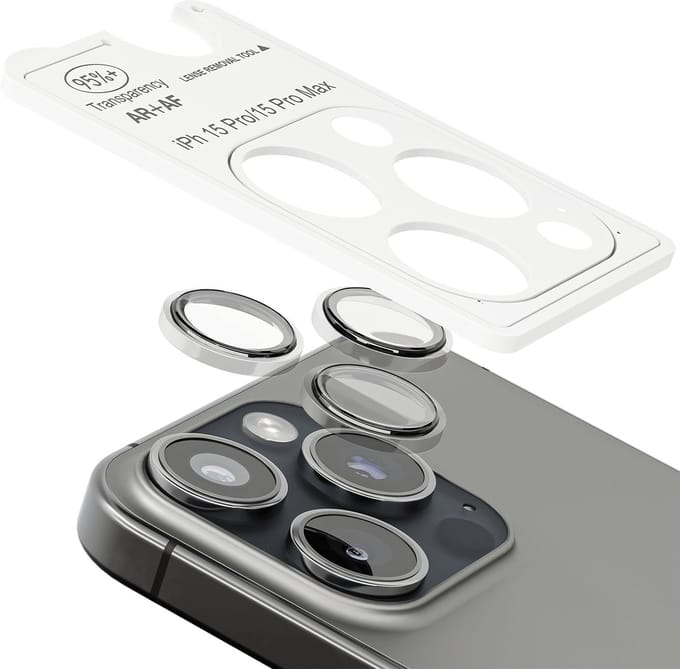 Transparant Camera ScreenProtector - Geschikt voor iPhone 15 Pro/15 Pro Max - 9H Bescherming