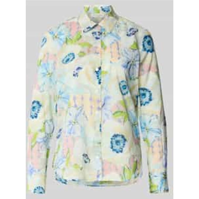 regular fit overhemdblouse met all-over bloemenmotief