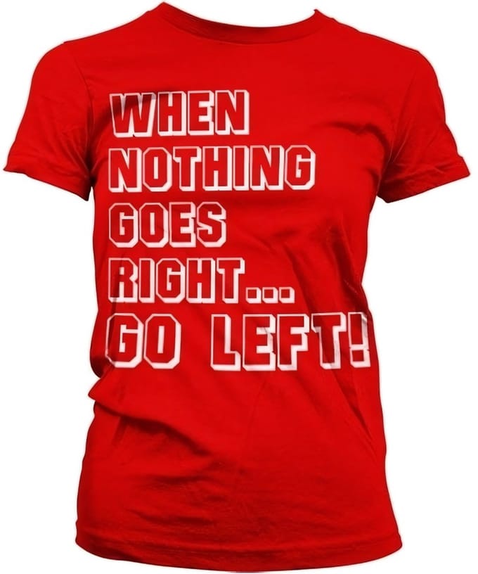 Hybris Als niets lukt... ga dan naar links! Girly T-shirt voor dames, rood
