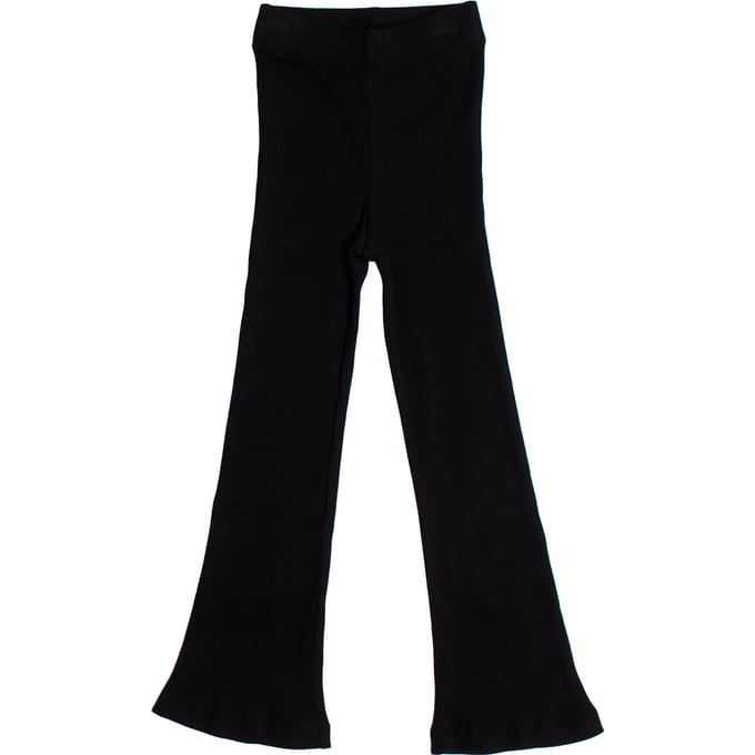 739986 Geribde flare legging voor meisjes
