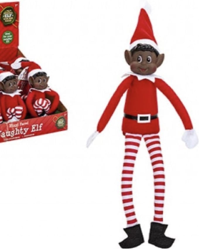 Jongen - Zwart/donkerbruin - Kerst - pop - Kerstmis traditie - naughty elves - Elves behavin badly