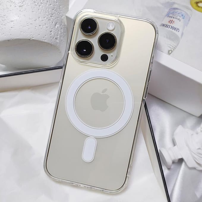 Transparant Voor Magsafe Magnetisch Telefoonhoesje Voor iPhone 16 15 14 13 12 11 Pro Max Plus Helder Hard Achterpaneel Cover For iPhone 14 Plus gray