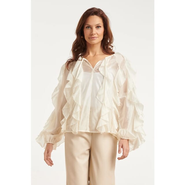 Smashed Lemon Blouse van luchtige stof met ruches |