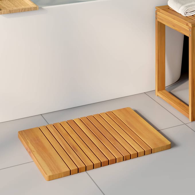 vidaXL - Badmat - Naturel - 59 - x - 40 - cm - Massief - Acacia - Hout