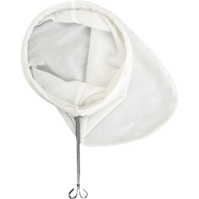 Herbruikbaar Koffie Thee Filter met Handvat Doek Fijnmazig Katoenen Stof Ritssluiting Doek Thee white