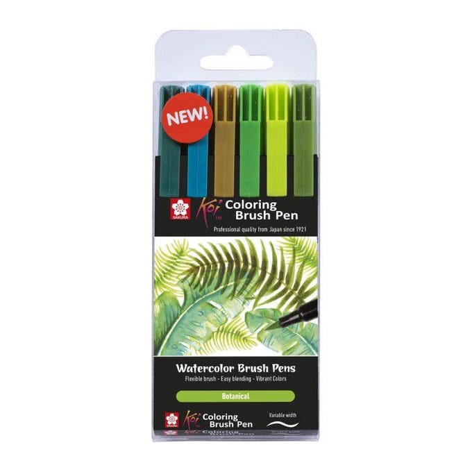 6 feutres - Pointe pinceaux - Koi Coloring Brush Pen Botanic colours - Sakura jaune