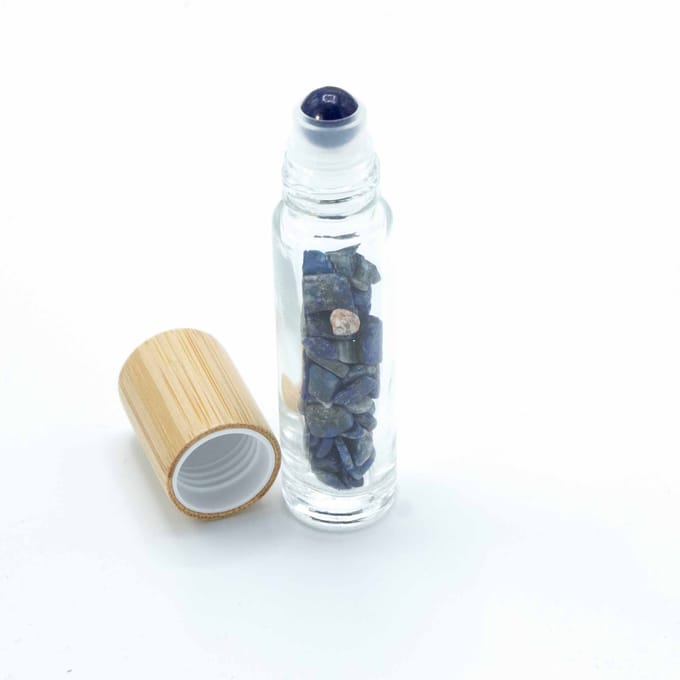 Edelsteen Rollerflesjes 10ml - Sodaliet - Houten Dop - 2 Stuks - Aromatherapie
