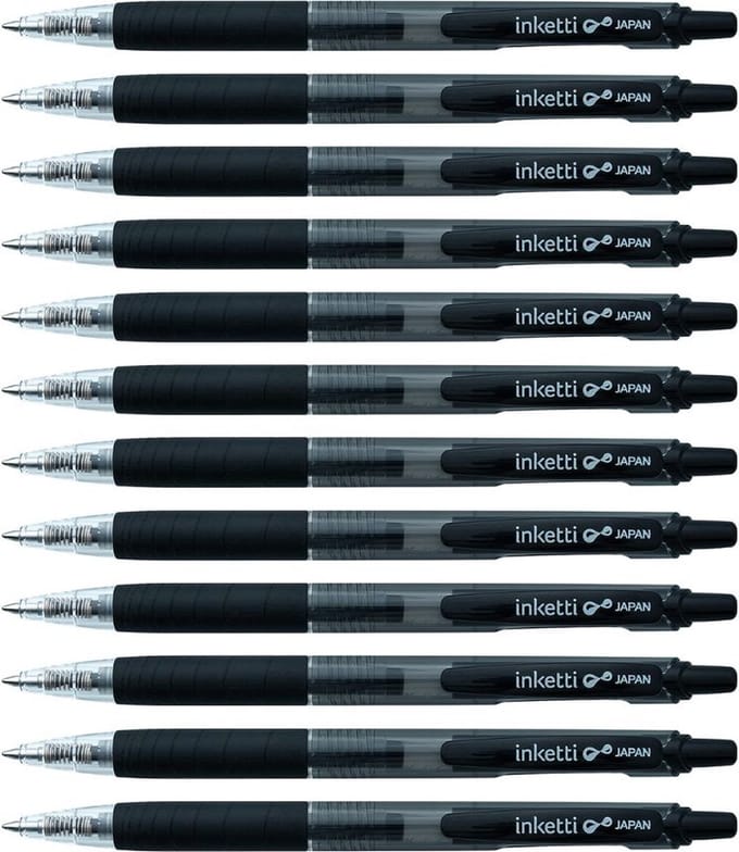 Penac Inketti - Gel-ink balpen - 0.7mm - Zwart - 12 Pack
