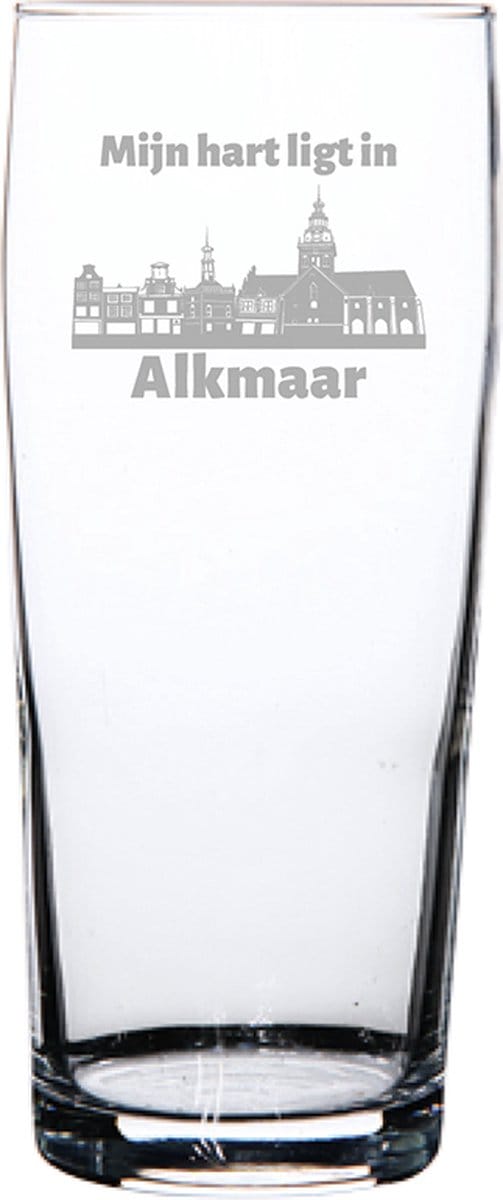 Gegraveerde bierfluitje 19cl Alkmaar