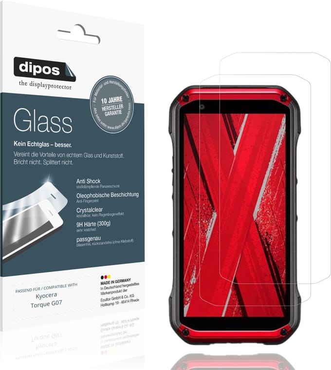 dipos – 2x Pantserfolie geschikt voor Kyocera Torque G07 | 9H Screenprotector