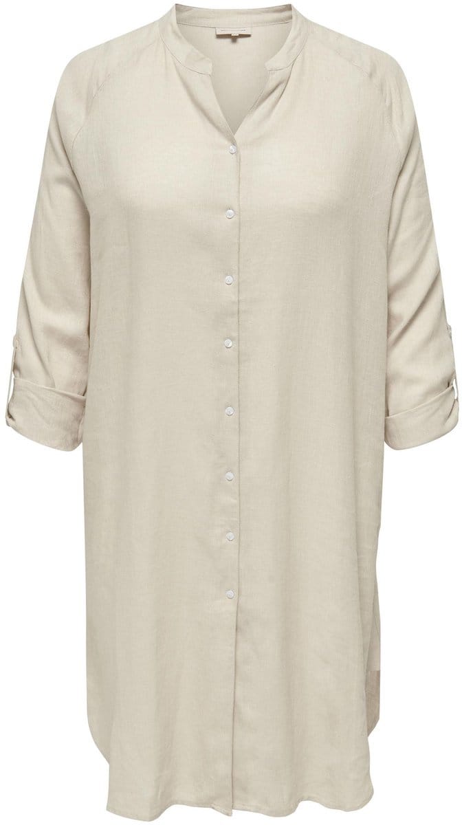 ONLY Carmakoma Blousejurk CARTOKYO Linnen Midi-jurk